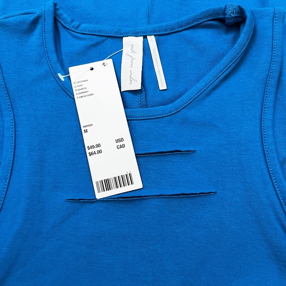 Urban Outfitters Slashed Mini Dress Blue Medium - Picture 7 of 11